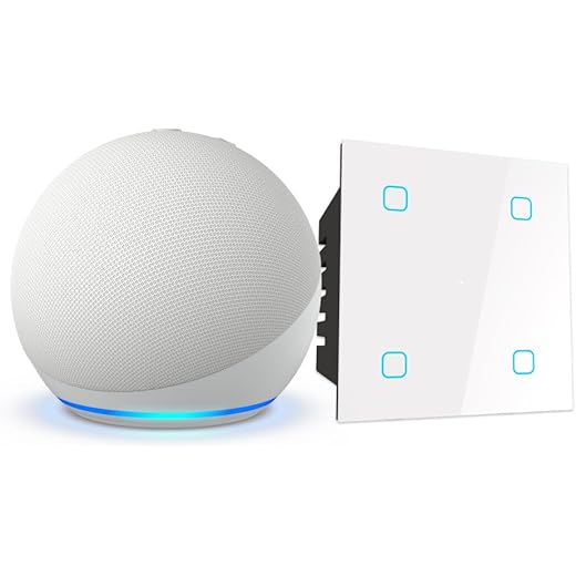 Amazon Echo Dot 5th Gen White Combo with HomeMate Wi Fi Sm