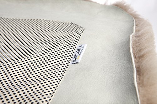 Australian Sheepskin Seat Pad, Thick Short Wool, Natural Leather for Premium Fit, Non-Slip Backing, Tan, 20 x 20, Minidoka Sheepskin