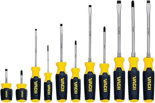 Miniatura 10 de VAC7122 Juego de destornilladores de 12 piezas con magnetizador, Phillips y destornilladores ranurados, cuchillas de precisión grabadas con láser y