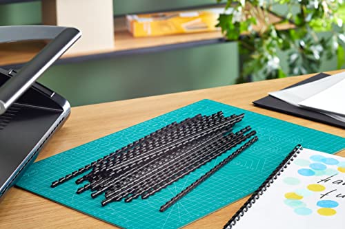 Leitz 35040 Plastikbinderücken (A4, Kunststoff, 6 mm, 25 Blatt) 100 Stück schwarz
