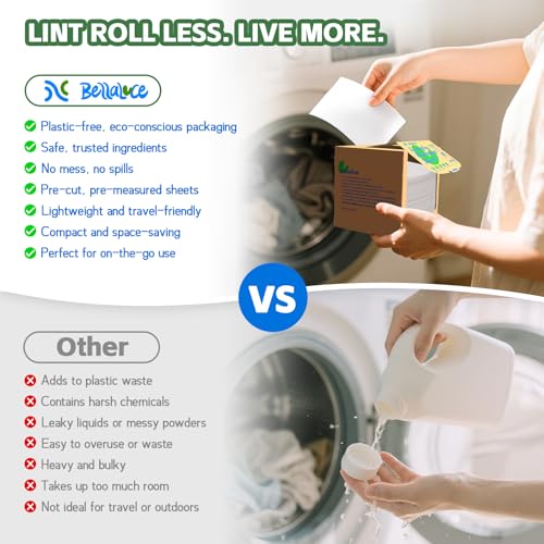 Image of BellaLuce Laundry Detergent Sheets - Fragrance Free, 400 Loads | Plastic-Free Laundry Detergent, Fast-Dissolving, Hypoallergenic Formula Laundry Sheets, Space-Saving for Home, Dorms & Travel