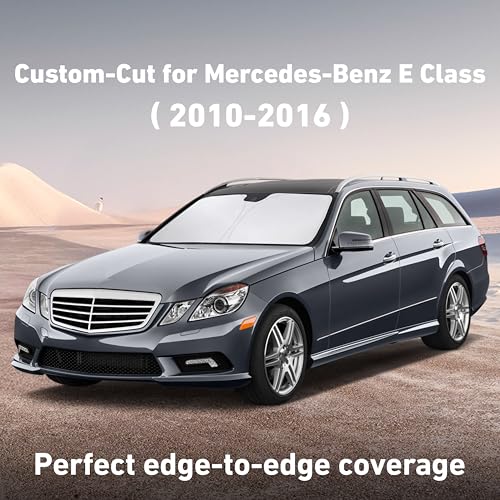 Image of EcoNour Windshield Sunshade Compatible for Mercedes-Benz E-Class 2010-2014 2015 2016, Sun Visor for Front Windshield & Window Sun Shade Cover, UV Heat Blocker & Protector, Car Accessories