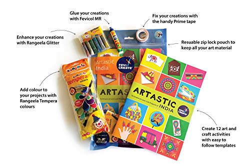 Pidilite Fevicreate Indian Artastic kit, Art & Craft Kit, Paper craft DIY Artist Kit for Kids and Adults - Return Gift 7… - Image 3