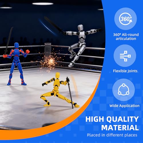 (Assembly Completed) 8 Packs Dummy13 Action Figure Set, 3D Printed ActionFigure Toy Gifts for Kids, Dummy 13,Robot 13 Action Figure Full Body Mechanical Doll Christmas Birthday Gift for Boys Girls