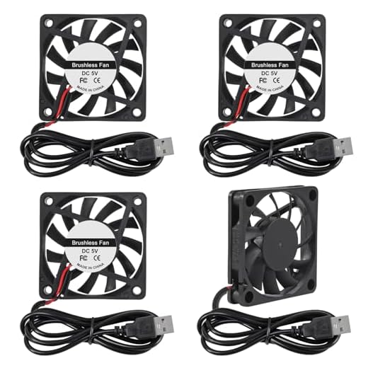 D-FLIFE 4pcs 60mm x 60mm x 10mm 6010 5V USB Brushless DC Cooling Fan USB for DIY 3D Printer Extruder Humidifier (5V USB)