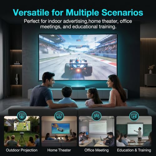 Image of ZORBES100 Inch Projector Screen 4K 16: 9 Anti-Crease Foldable, Portable