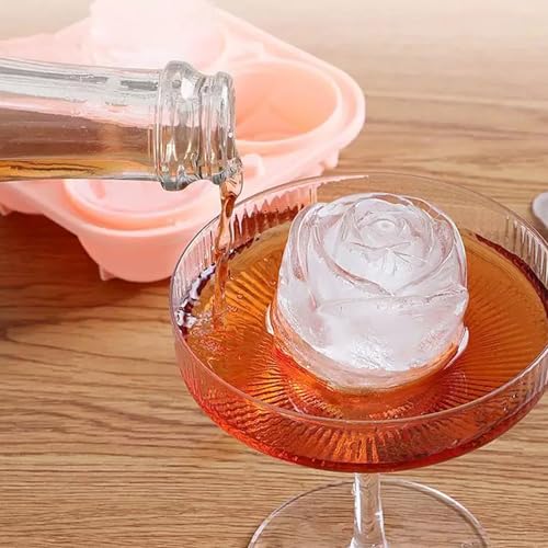Molde para cubos de hielo 3D flor silicona alimentaria miniatura 2