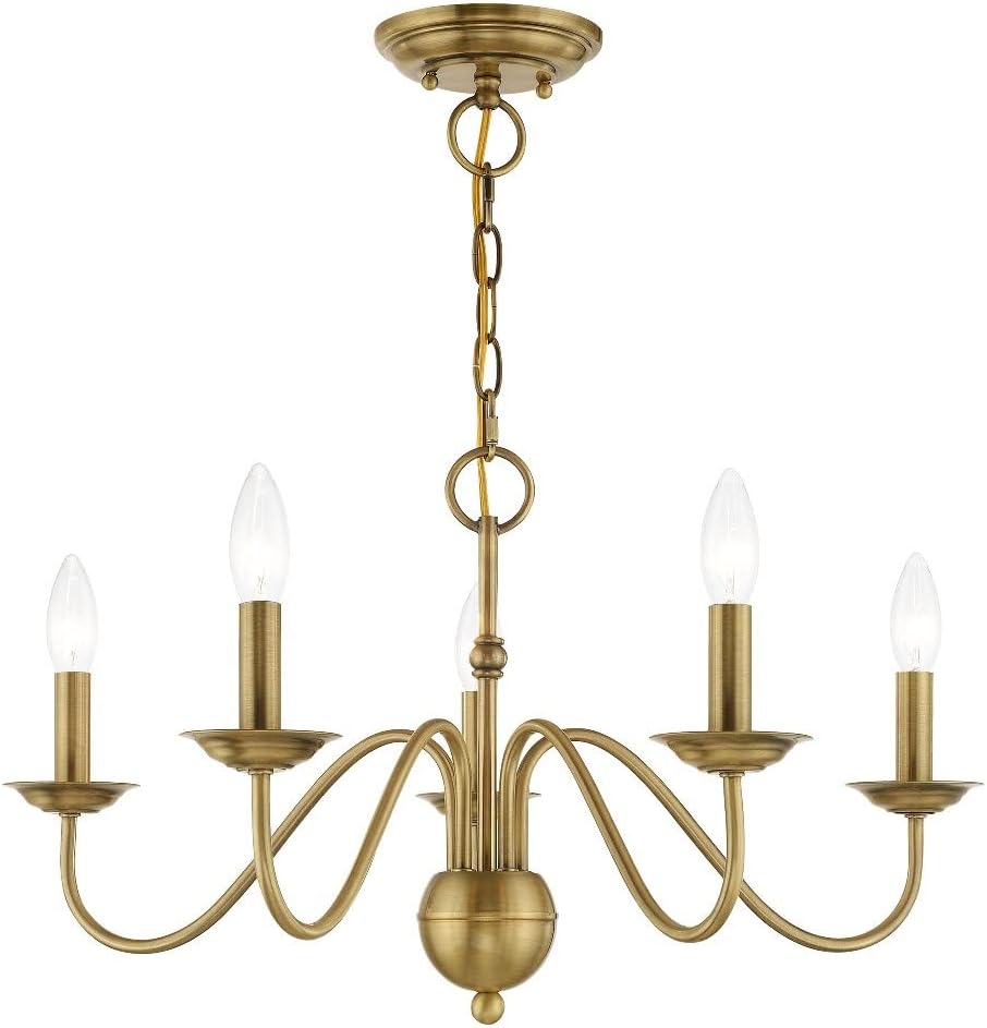 Livex Lighting 5 Lt Antique Brass Chandelier
