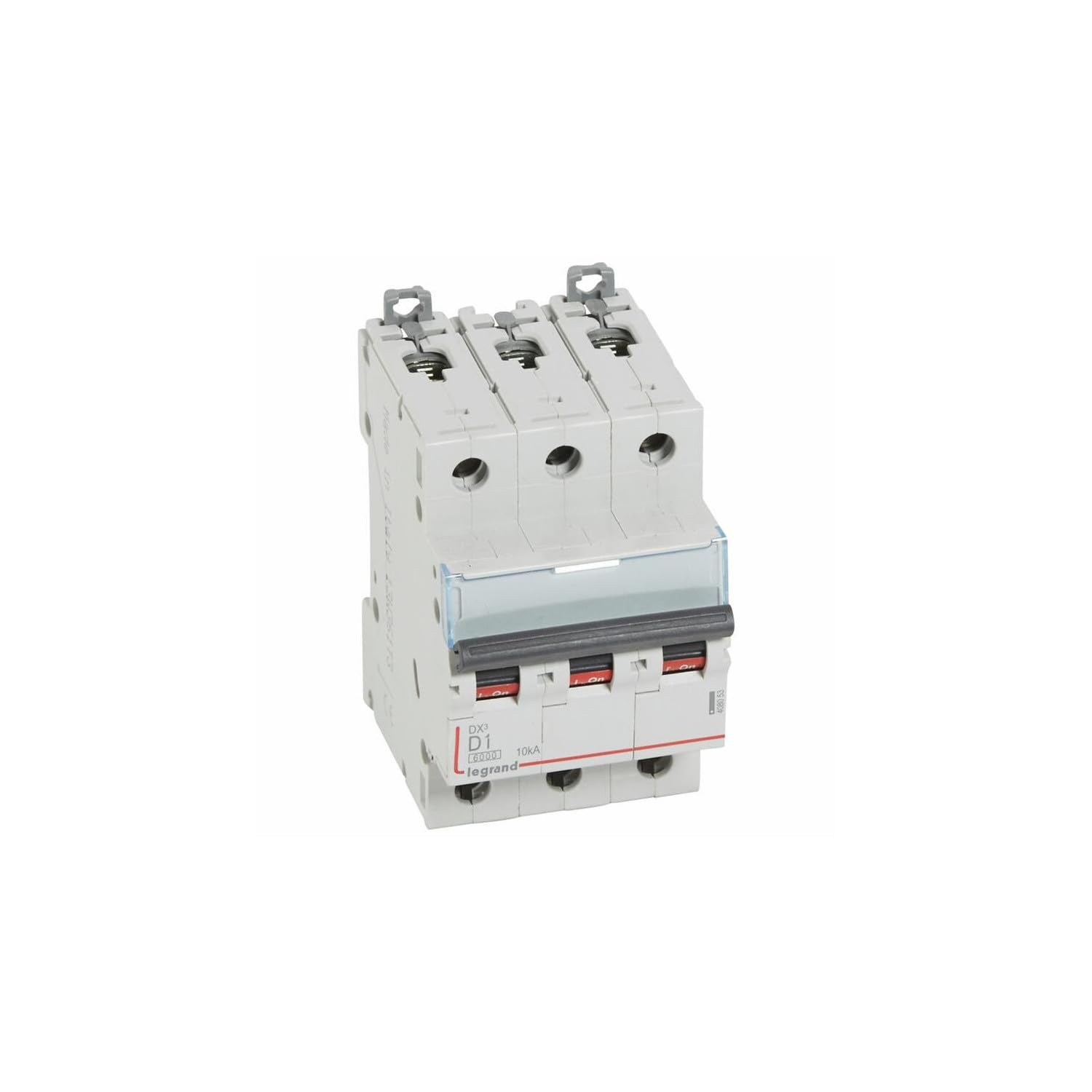 Legrand 408053 Disjoncteur DX³6000 10kA arrivée haute et départ bas à vis, 3P, 400~, 1A, courbe D, pour peigne HX³ traditionnel