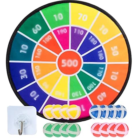 Kids Dart Board Set, 28.7 inch Foldable Dart Board Game Toy with 16 Sticky Balls, Indoor Outdoor Dartboard Game Throwing Toy Birthday Gift for 3-12 Years Old Boys Girls Cover