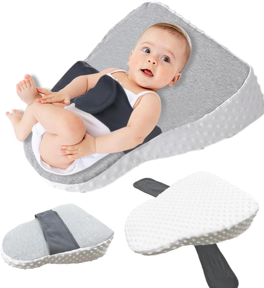 Baby Reflux Pillow for Infant Support Cushion,Soft Cotton Cover, Bedroom, Stroller, Detachable Washable Breathable Bedding Set with Hidden Zipper Milk Anti-spit Pillow for Sleeping/Feeding