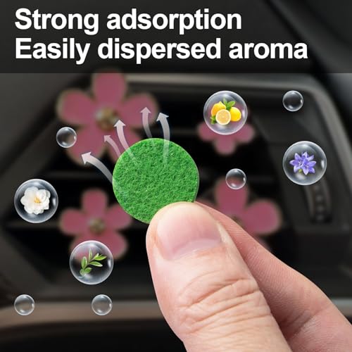 Image of HINZIC 30Pcs Random Color Car Air Freshener Refill Felt Pads, 22x3.7mm Unscented Air Freshener Replacement Round Oil Perfumes Refill Tablets for Car Diffusers Air Freshener Vent Clips