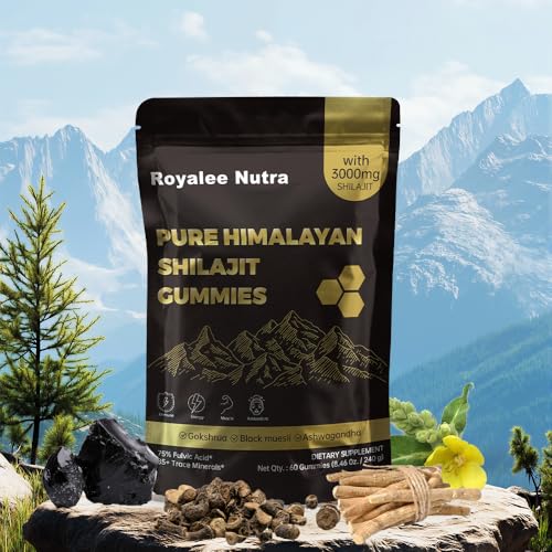 Nutra Pure Himalayan Shilajit Gummies with Ashwagandha & Gokshura | 85+ Trace Minerals, Fulvic Acid | Lab Tested, 100% Natural & Organic | Non-GMO Supplement for Men & Women
