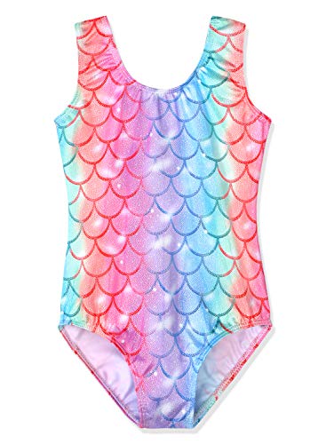 HOZIY Gymnastics Leotards for Girls Toddlers Kids Sleeveless Tumbling Outfits for Dance Print