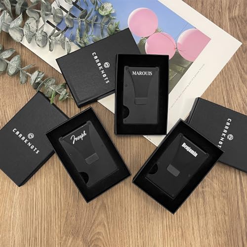 CARAKNOTS Groomsmen Gifts Groom Gifts from Bride Wedding Bachelor Groomsman Proposal Engraved Slim Wallet for Men3