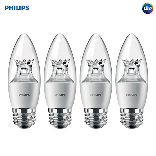 Philips LED Dimmable B12 Clear Light Bulb with Warm Glow Effect 500