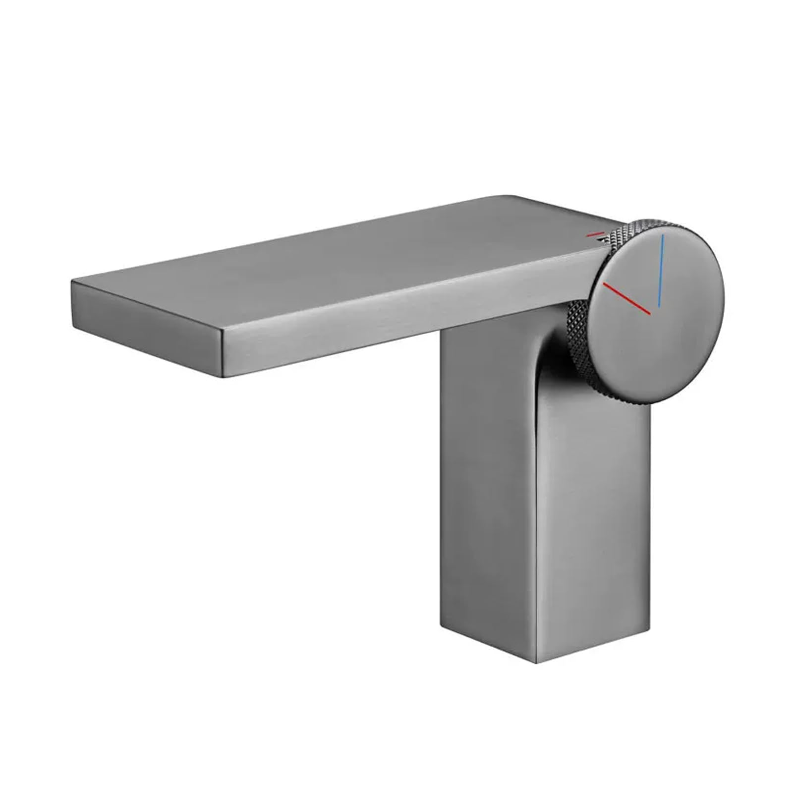 JRUIA Brushed Gold Waterfall Kitchen Faucet, Sink Faucet, Hot And Cold Water Available, Modern Bathroom Mixer Tap, Brass,Grey