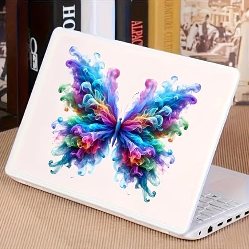 Image of Colorful Butterfly Sticker Decal, Multicolor, Glossy Finish, Waterproof, 6 in /15.2 cm, for Car, Laptop, Helmet
