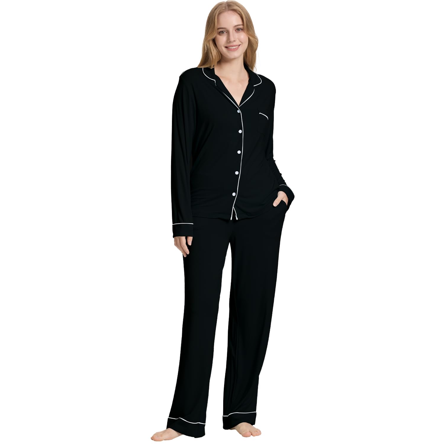 TOSMO Women Pajama Sets Viscose from Bamboo Long Sleeve