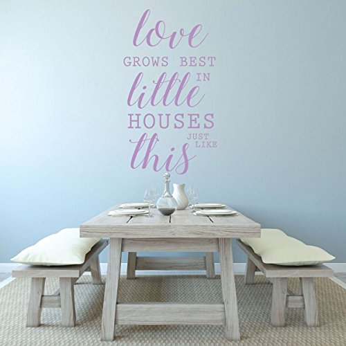 Family Love Vinyl Wall Decal - Love Grows Best In Little Houses Just Like This - Wall Art, Home Vinyl Wall Quotes, Wall Decals For Living Room, Bedroom, Entryway Decor #TOP2