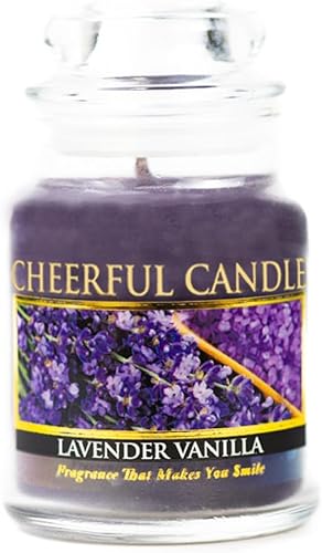 Miniatura 8 de A Cheerful Giver - Vela en tarro de vidrio perfumada a vainilla lavanda (24 onzas) con tapa y fragancia fiel a la vida, fabricada en Estados Unidos