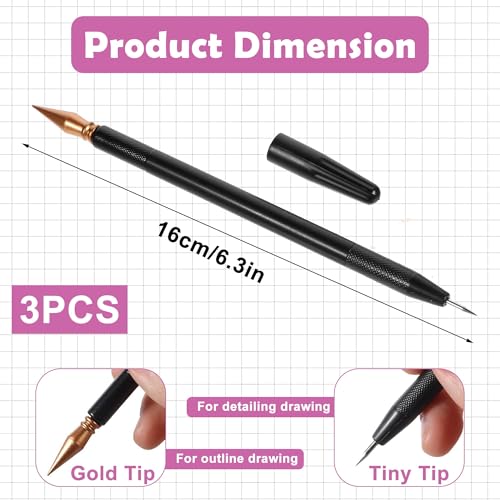 Image of 3 Pcs Scratch Art Tools, Dual Tip Scratch Pens for Rainbow Painting and DIY Crafts, Scratch Art Sticks for Creative Drawing and Art Projects, Scratch Art Painting Paper Tool Kit