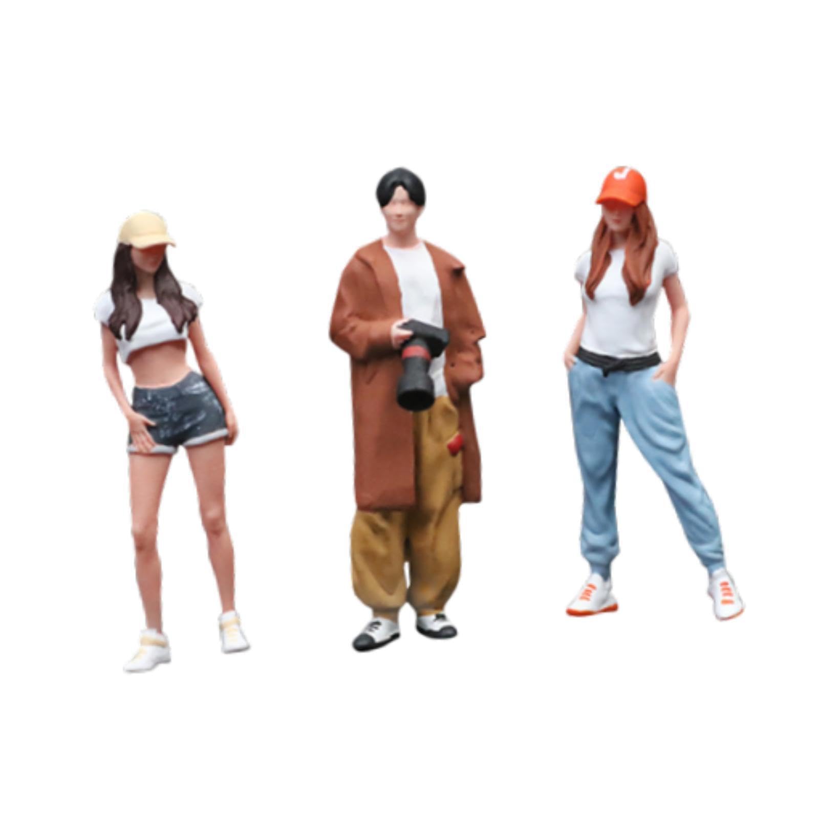 KIOALXZ Modelli di uomini realistici in Per scala 1/64 che migliorano | ambientazione di scenari in miniatura. Figure di modelli di uomini Per scala 1/64, statuine di simulazione, giardini delle