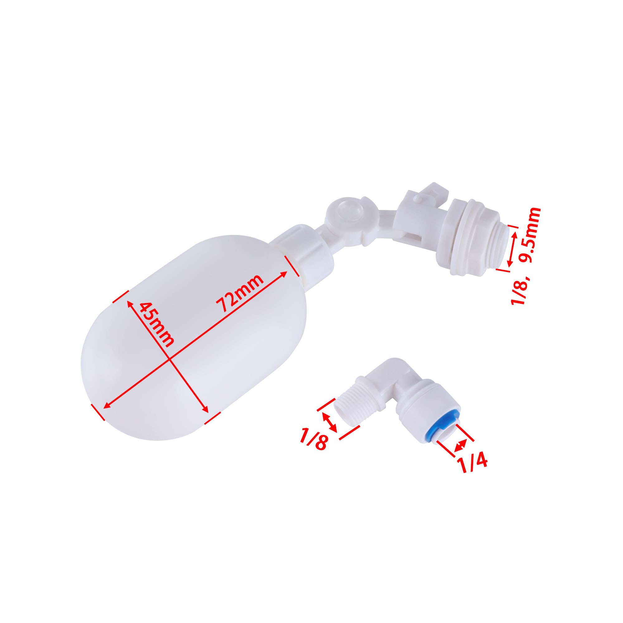 AOMIKITSTU 1/8 Female Threaded Connection Mini Float Valve, Adjustable, POM Material, For Large Water Tanks