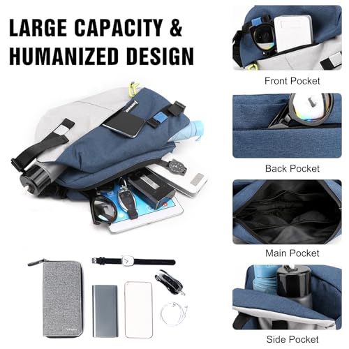 FANDARE Sport Brusttasche Herren Umhängetasche mit exquisitem Anhänger Damen Sling Crossbody Bag Manner Brustbeutel Messenger-Bags Schultertaschen für Reise Schule Wandern Nylon Bodybag Schwarz