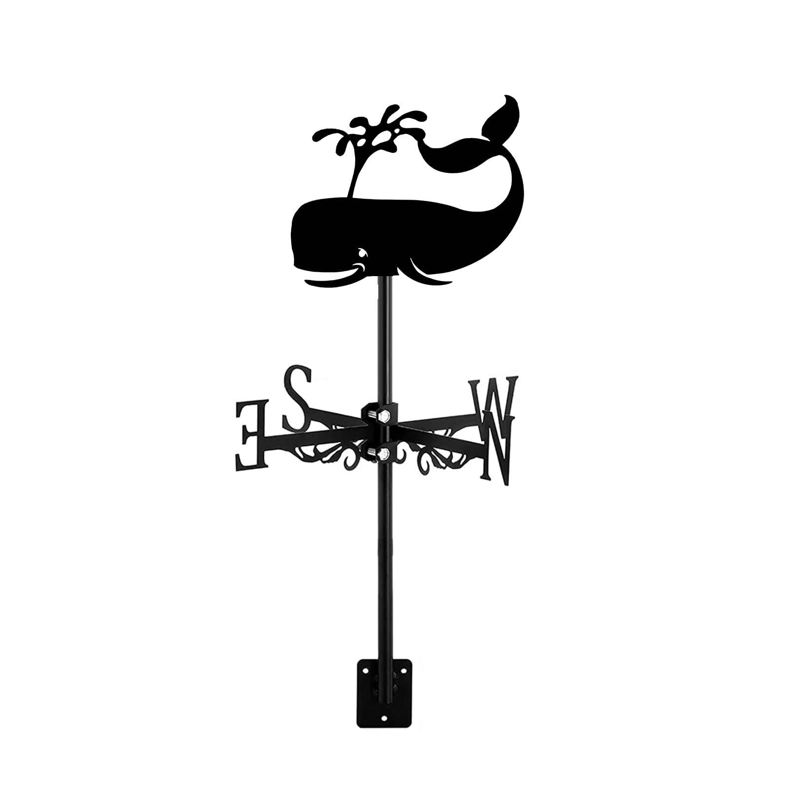 Girouette animal marin en métal noir BrolEo pour toit et jardin