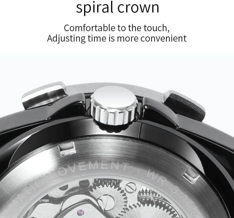 FIDI Automatic Mechanical Skeleton Watch for Men – 3ATM Waterproof, Self-Winding with Luminous Hands & Skeleton Dial, Durable Silicone Strap for Sport & Casual Wear - Image 5