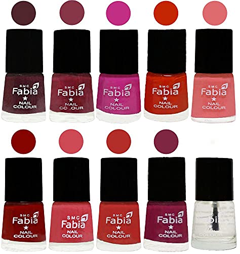 Image of ALL IN ONE (PACK OF 10), Long Lasting Glossy Nail Polish, 6 ml Each, All Vibrant Colours,02277