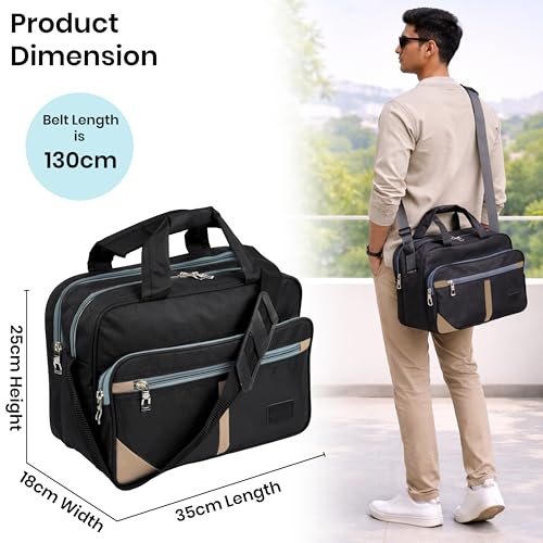 Image of DAHSHA Stylish Nylon Small Sling Cross Body Travel Bag for Business Office Messenger One Side Shoulder Carry Handbag Bag For Men & Women (35 x 18 x 25 Cm)
