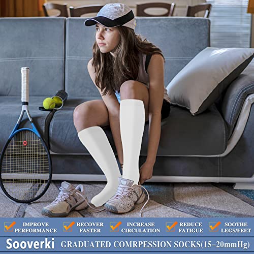 Compression Socks for Women and Men Circulation (3 Pairs) - Best for Nursing,Running,Travel Knee High Socks - Thumbnail 3