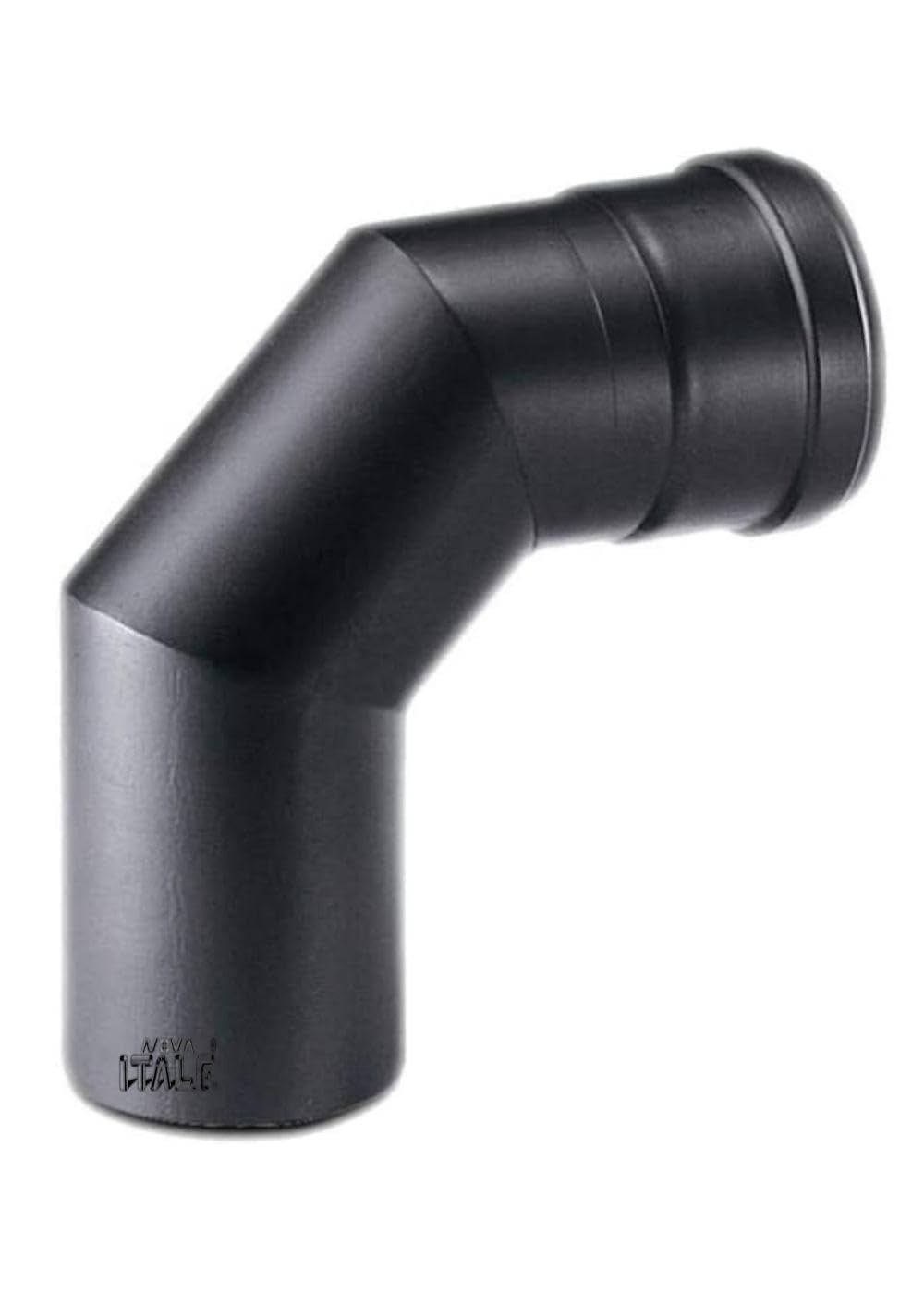 Coude 90° Ligne Pellets - Noir - Poêle à granulés - Coude d'évacuation des fumées Acier ferreux (, D 80 mm RAYON 110)