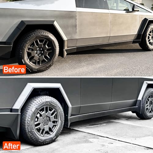 Image of LEPZ Mud Flaps for Tesla Cybertruck Accessories 2024 2023 No Punching Required Front and Rear 4PCS Splash Guards Exterior Accessories for 2024 Cybertruck