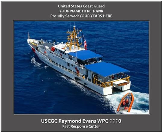 USCGC Raymond Evans WPC 1110 Personalized Canvas Print, Coast Guard Photo, 11x14 Inch, Personalized Name and Rank, Made in USA