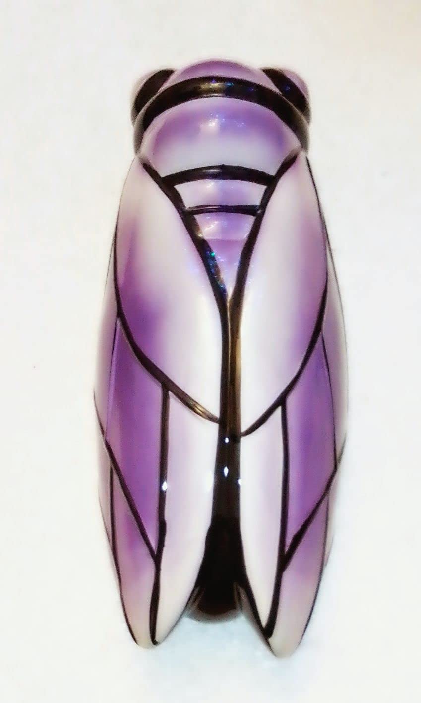 Cigale en céramique violette 30 cm grand modèle de décoration artisanale