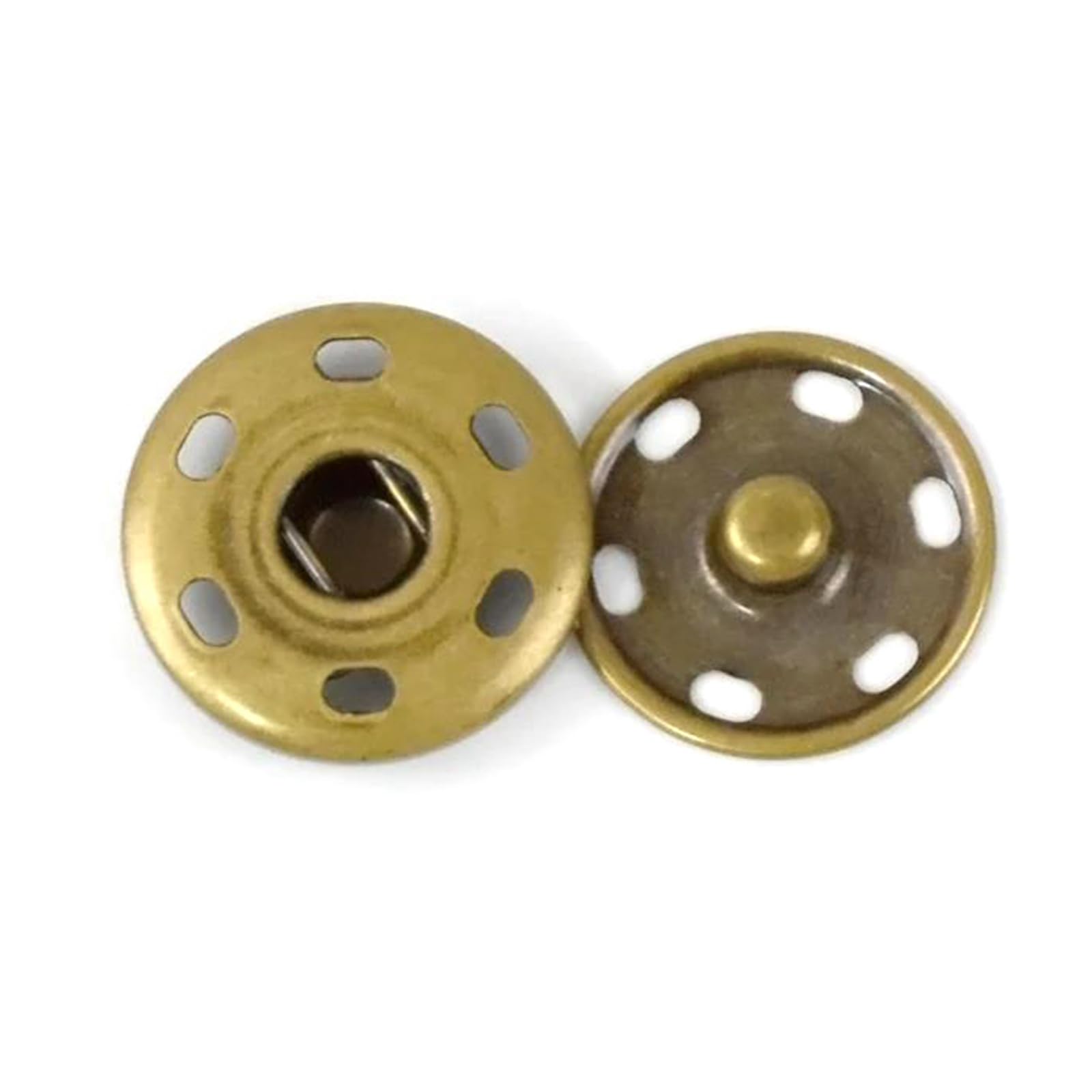 20Sets 8-30mm Invisible Metal Press Studs, Snap Fasteners Button for Sewing Shirt Coat DIY Accessories,Brass,21mm