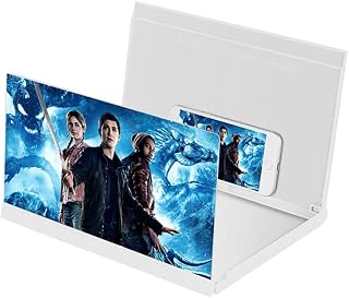 VENYAA Lupa de Pantalla HD de 10/12/16 "para la Pantalla de proyector de Amplificador portátil de teléfono Celular Compatible con Todos los Inteligentes (Size:10IN,Color:Blanco)