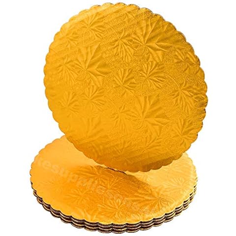 Whalen Packaging 10" Gold Scalloped Edge Cake Boards, 12 ct Cover