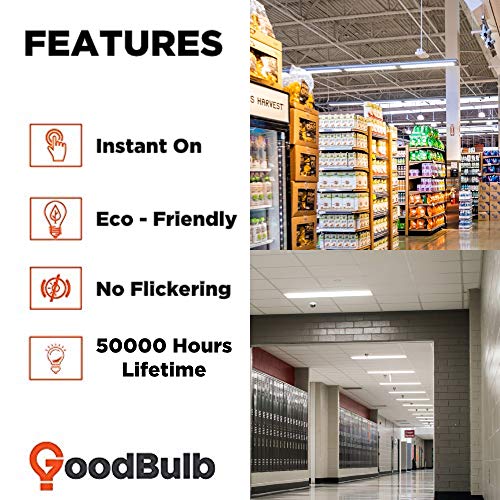 Goodbulb 48 Inch Led Tube | F32T8/841/Eco Garage Light Replacement | 18W Medium Bi-Pin Base Daylight | High Output Shop Light 2800 Lumens T8 Led Hybrid Tube | Plug And Play Or Ballast Bypass | 4 Pack #TOP3