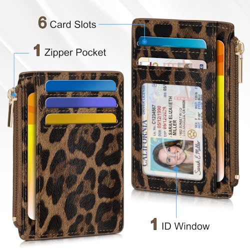 Image of Tipmile Womens Credit Card Holder Wallet, Small Slim RFID Blocking Sleeve | Mini Tiny Cute ID Case, Minimalist Zipper Pocket Wallet, Thin Coin Purse, Mothers Gift