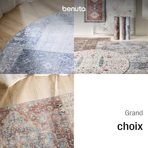 Tapis de salon rétro et élégant George 160 cm de forme ronde - 8