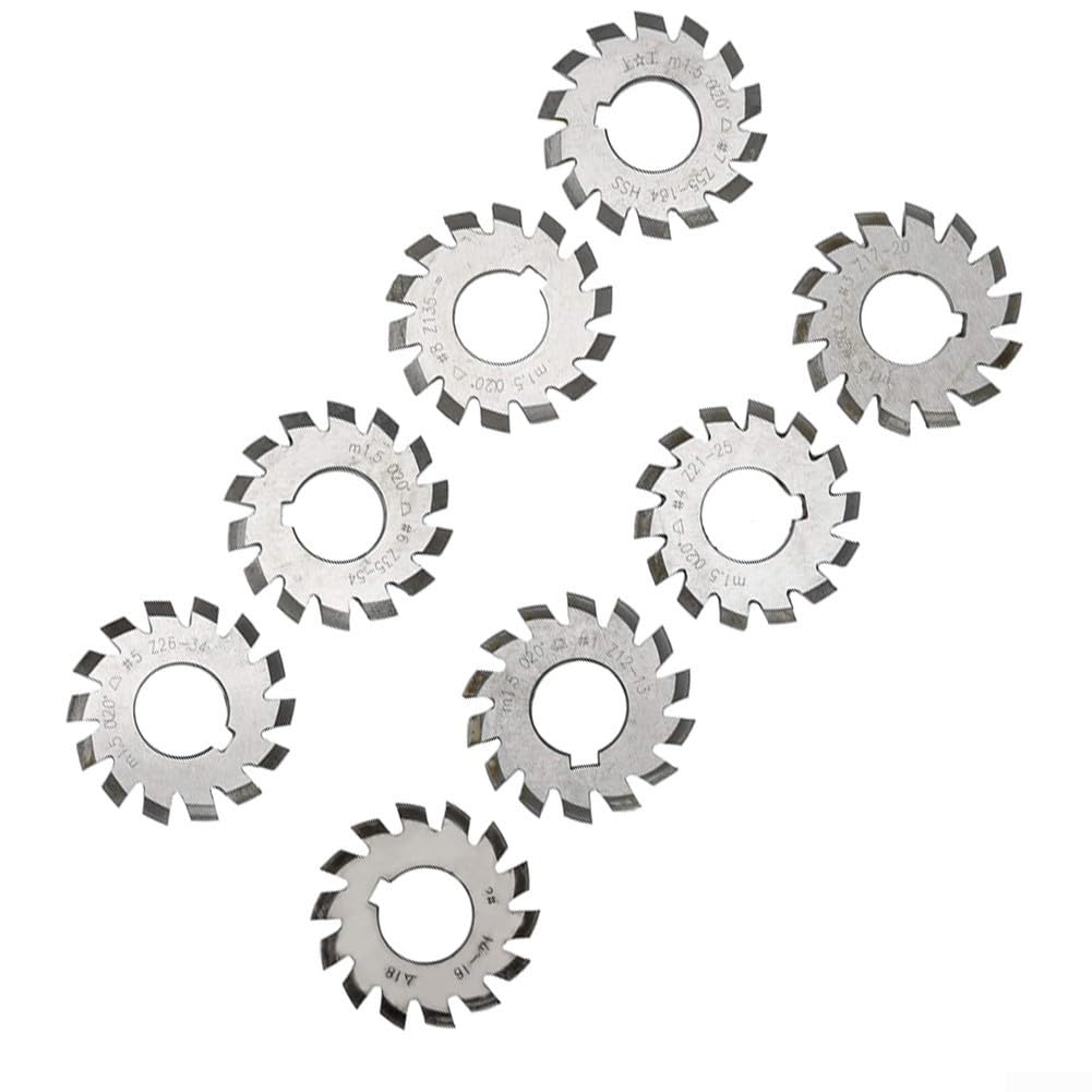 Juego de fresas de engranajes HSS M1.5, orificio de 22 mm, ángulo de presión de 20 °, módulo 1.5 engranajes cónicos para mecanizado de metales CNC