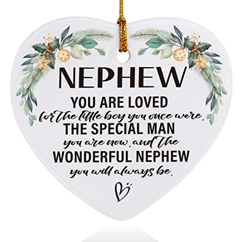 Image of Nephew Christmas Ornament Gifts, The Wonderful Nephew You Will Always Be, Christmas Tree Keepsake Ornaments Gifts for Nephew from Auntie Uncle, Holiday Decor Christmas Tree Decorations Ornaments Sign