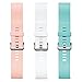 UCAI 3 Colors Sports Replacement Bands for Fitbit Blaze Smart Fitness Watch, Large Small Wristbands Accessories for Women Man (No Tracker or Frame) (White&Teal&Pink, Small)