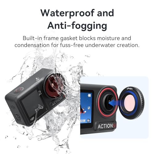 Honbobo Tauchfilter für DJI Osmo Action 5 Pro Hellrot/Rot/Violett Filter Unterwasser Filter Objektiv Schutz Zubehör für DJI Osmo Action 5 Pro 4 (Purple)