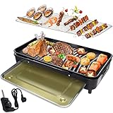 Parrillas de hierro: Nuestro producto incluye dos parrillas de hierro con una superficie ondulada para freír hamburguesas, chuletas, albóndigas, frutas y verduras y más. La superficie lisa se puede usar para hacer tartas de queso, varios pasteles, pasteles de arroz, batatas, así como para calentar platos, bebidas y preparar café.