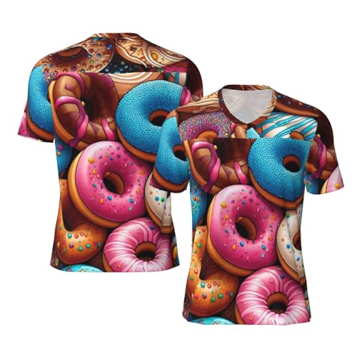 Stylish Athletic Sports Jersey Donuts-Chocolate Men's Rugby Jersey X-Large